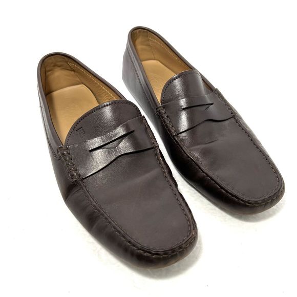 Tod’s Mens Brown Leather Driving Shoes Size 9.5